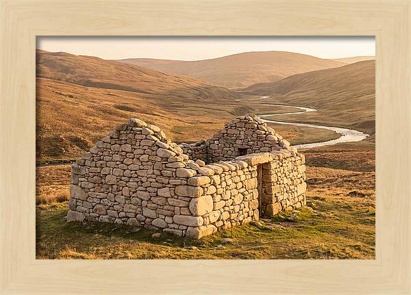 Stone Shepherds Bothy At Dusk