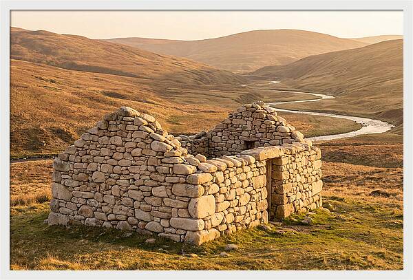 Stone Shepherds Bothy At Dusk