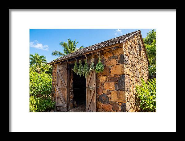 Stone Smoke House With Hanging Herbs