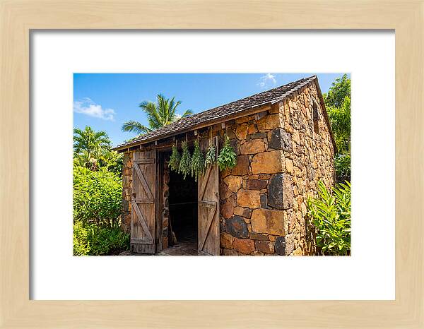 Stone Smoke House With Hanging Herbs