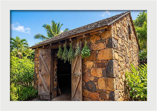 Stone Smoke House With Hanging Herbs