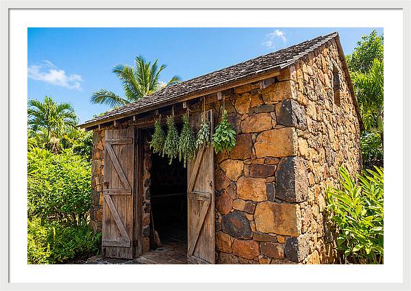 Stone Smoke House With Hanging Herbs