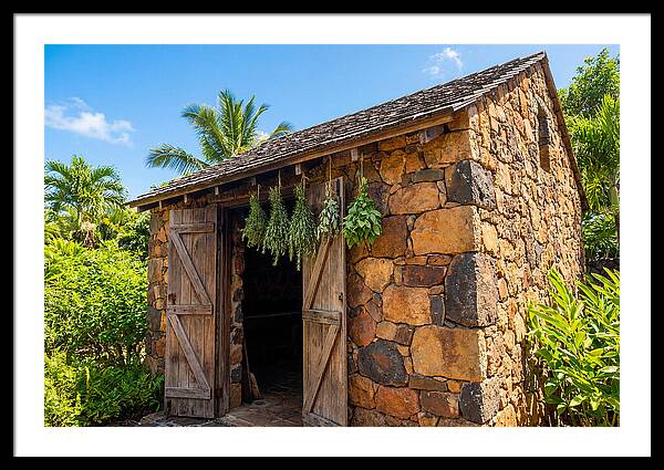 Stone Smoke House With Hanging Herbs