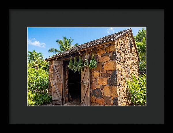 Stone Smoke House With Hanging Herbs