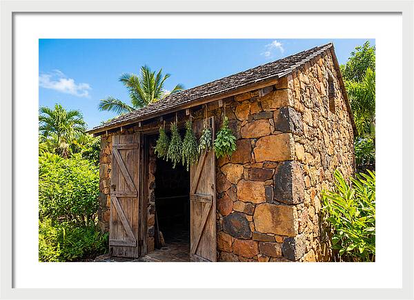 Stone Smoke House With Hanging Herbs