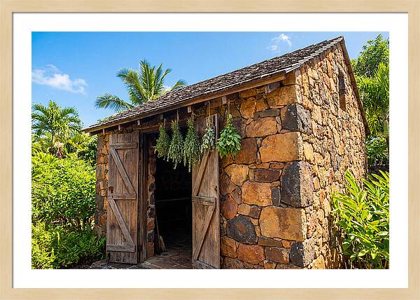 Stone Smoke House With Hanging Herbs