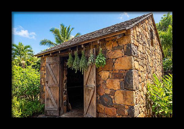 Stone Smoke House With Hanging Herbs
