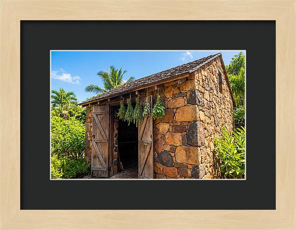 Stone Smoke House With Hanging Herbs