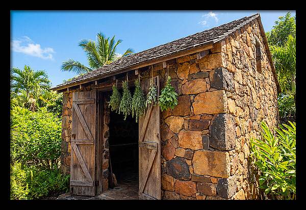 Stone Smoke House With Hanging Herbs