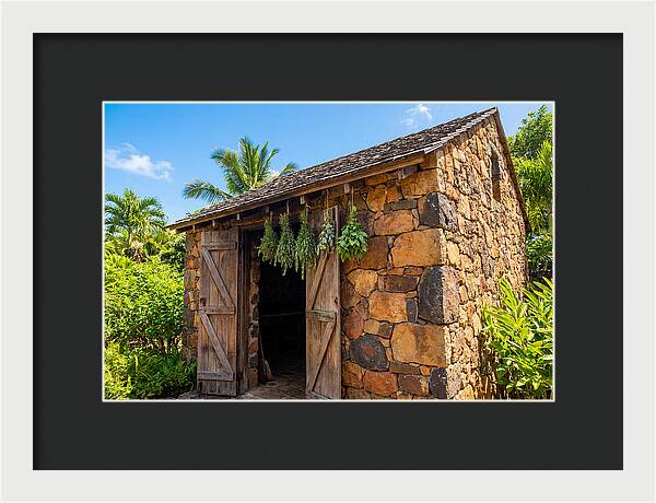 Stone Smoke House With Hanging Herbs