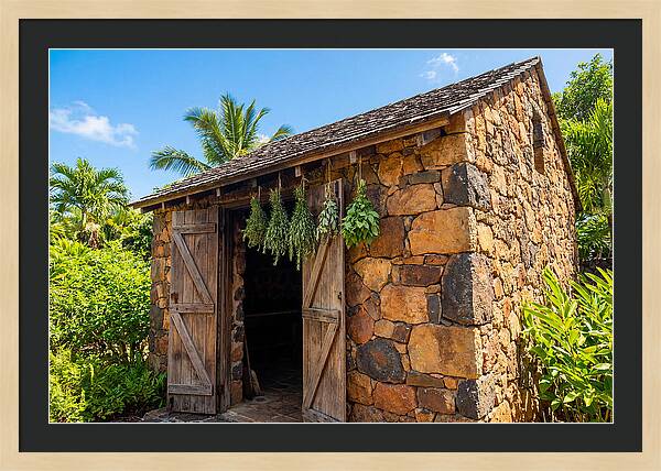 Stone Smoke House With Hanging Herbs