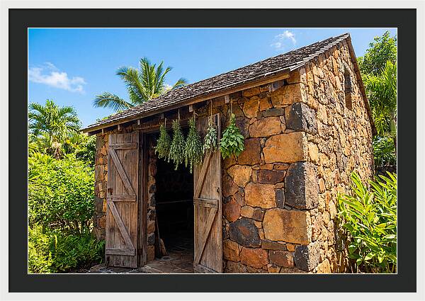 Stone Smoke House With Hanging Herbs