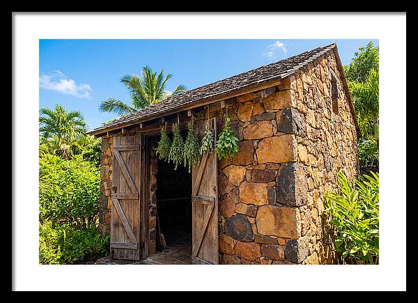 Stone Smoke House With Hanging Herbs