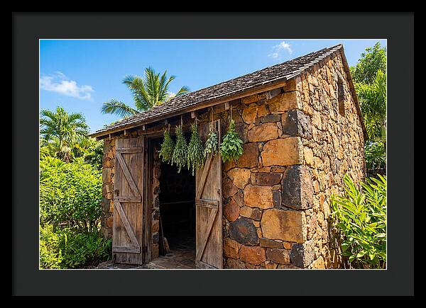 Stone Smoke House With Hanging Herbs