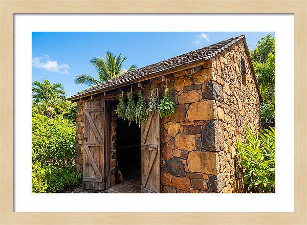 Stone Smoke House With Hanging Herbs