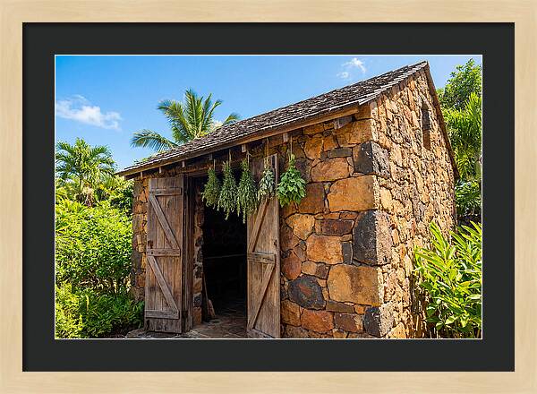 Stone Smoke House With Hanging Herbs