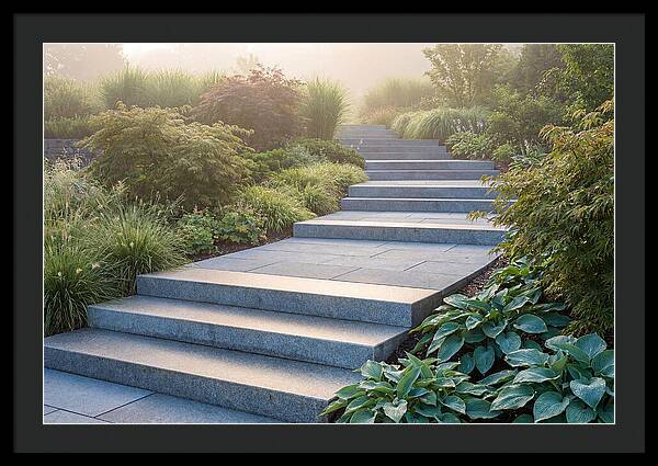 Stone Steps Ascending Garden Slope
