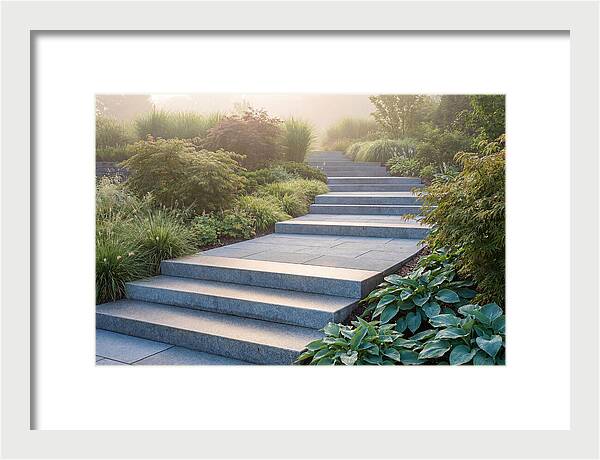 Stone Steps Ascending Garden Slope