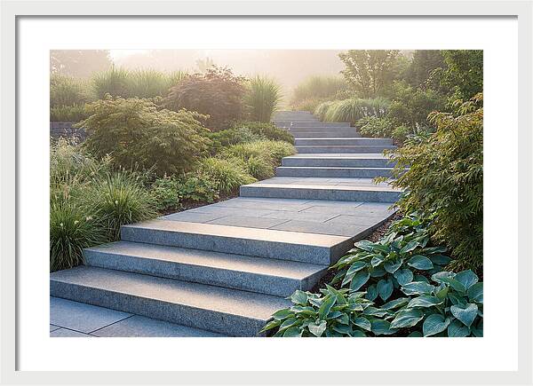 Stone Steps Ascending Garden Slope