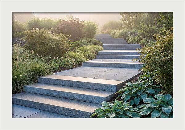 Stone Steps Ascending Garden Slope