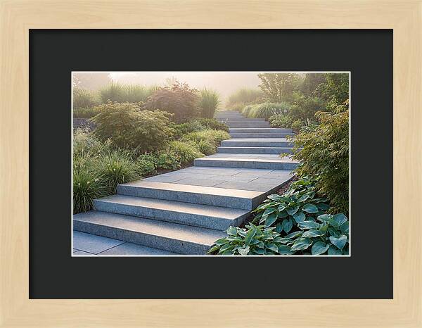 Stone Steps Ascending Garden Slope