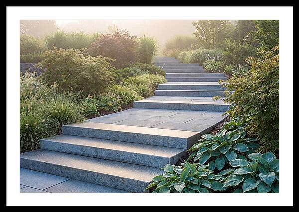 Stone Steps Ascending Garden Slope