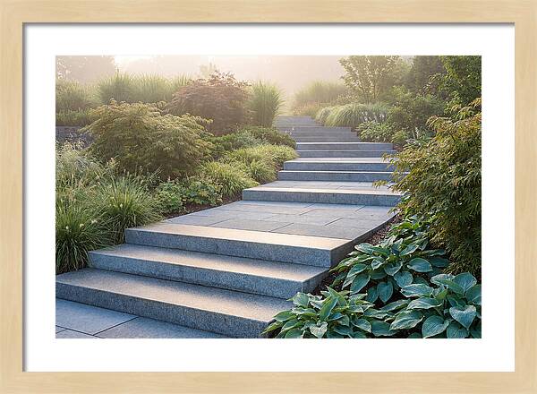 Stone Steps Ascending Garden Slope