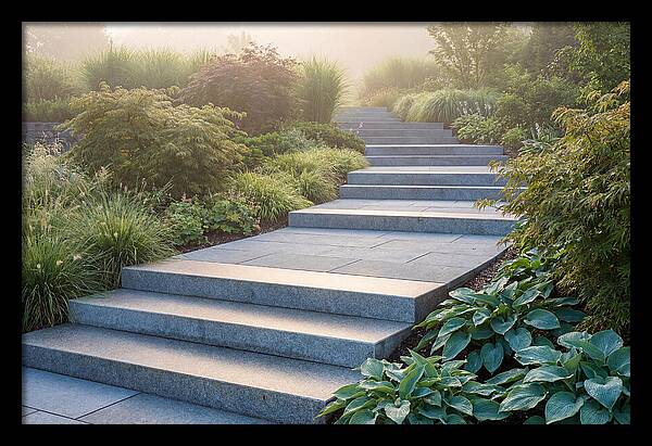 Stone Steps Ascending Garden Slope