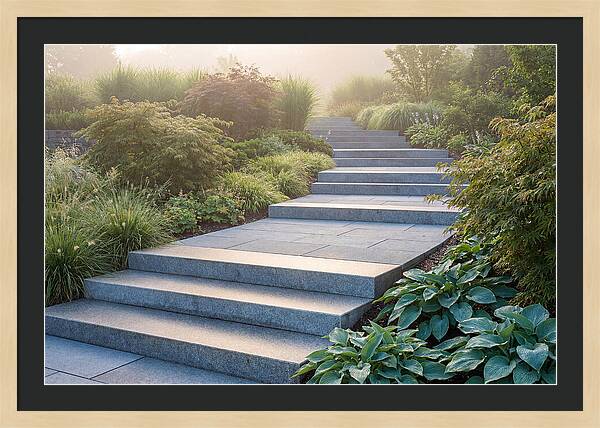 Stone Steps Ascending Garden Slope