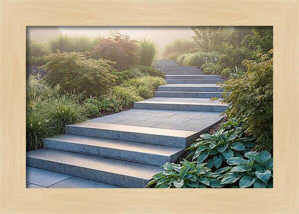 Stone Steps Ascending Garden Slope