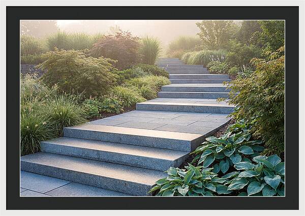 Stone Steps Ascending Garden Slope