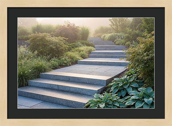 Stone Steps Ascending Garden Slope
