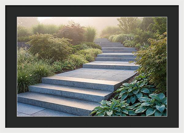 Stone Steps Ascending Garden Slope