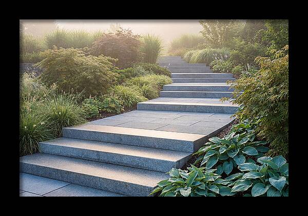 Stone Steps Ascending Garden Slope