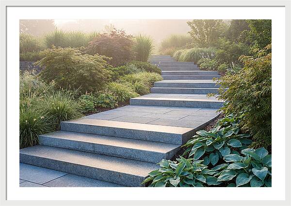 Stone Steps Ascending Garden Slope