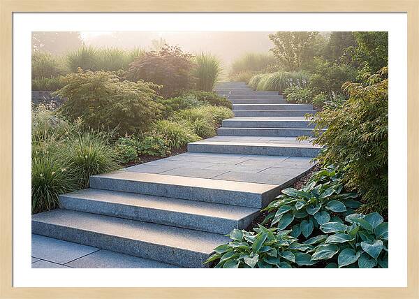 Stone Steps Ascending Garden Slope