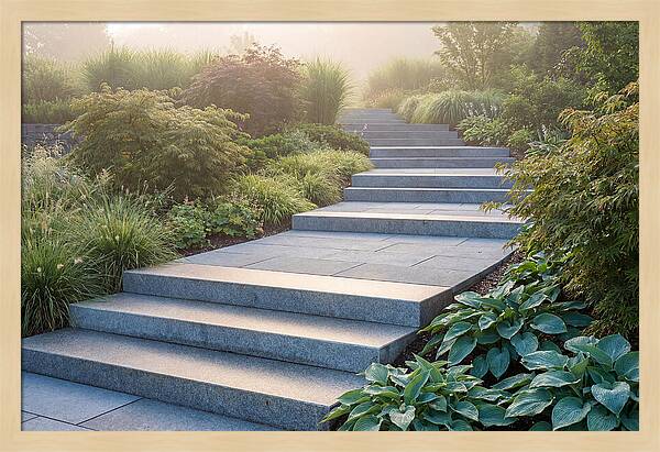 Stone Steps Ascending Garden Slope