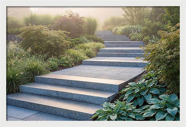 Stone Steps Ascending Garden Slope