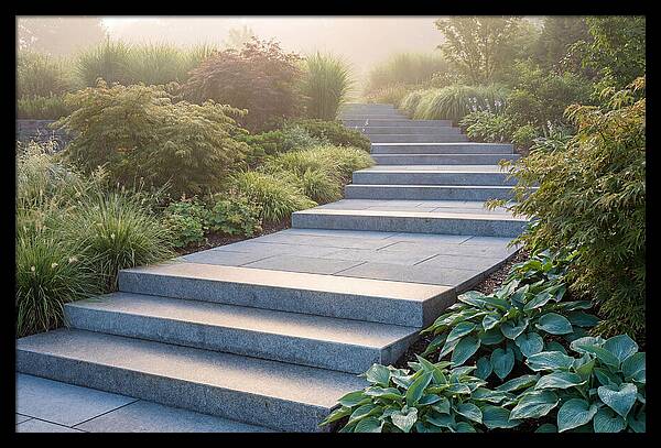 Stone Steps Ascending Garden Slope