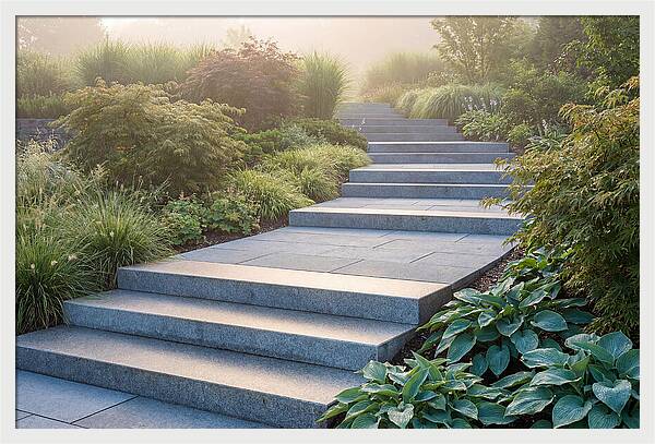 Stone Steps Ascending Garden Slope