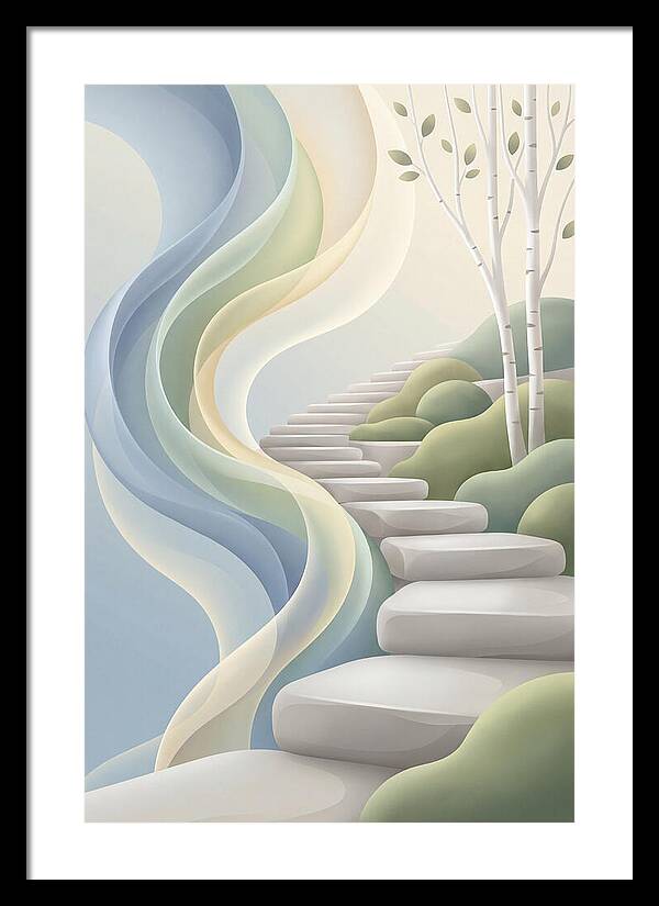 Stone Steps Ascending Garden Slope