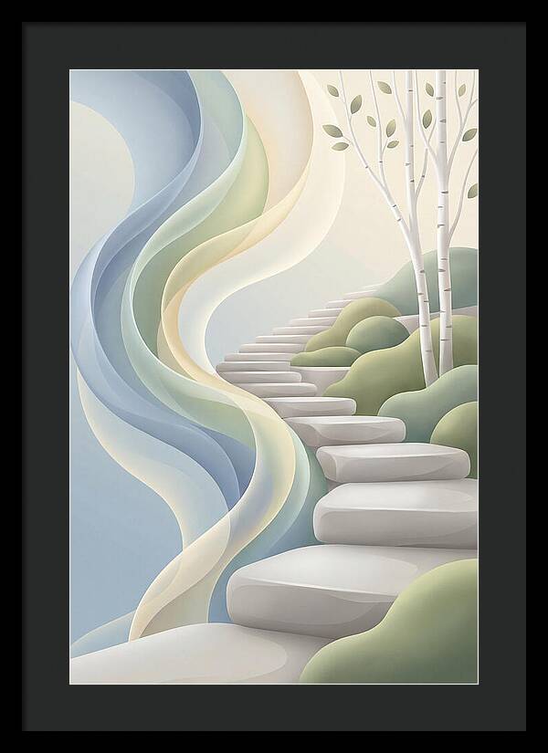 Stone Steps Ascending Garden Slope