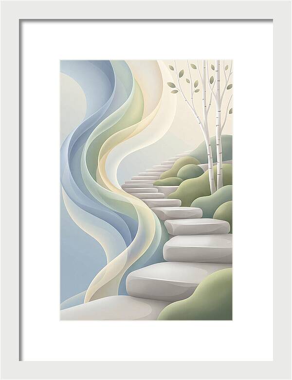 Stone Steps Ascending Garden Slope