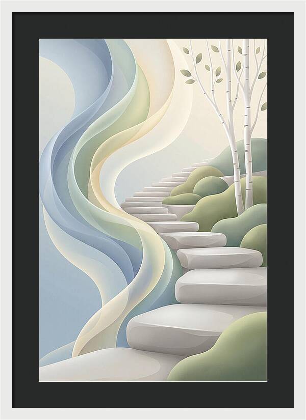 Stone Steps Ascending Garden Slope