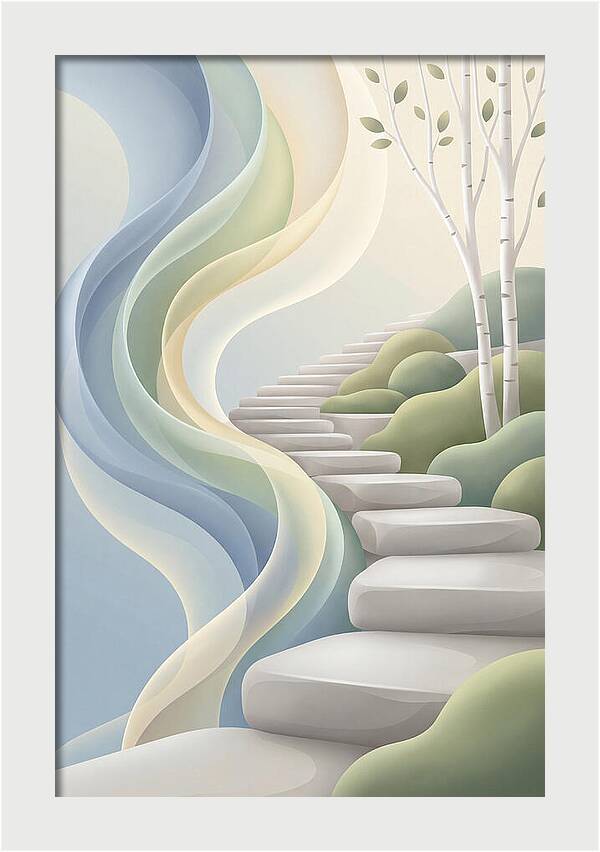 Stone Steps Ascending Garden Slope