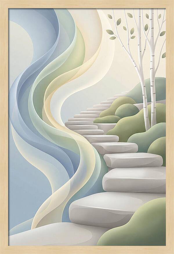 Stone Steps Ascending Garden Slope