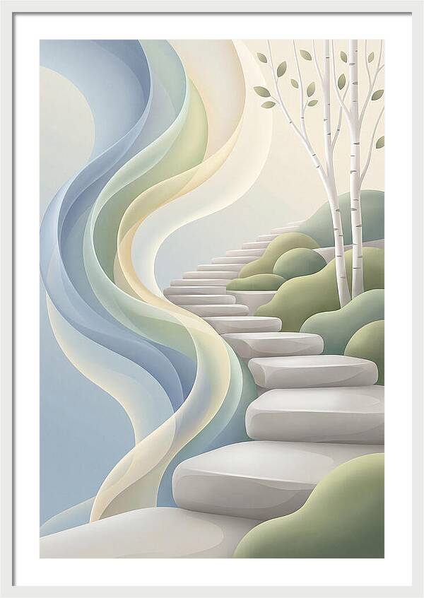 Stone Steps Ascending Garden Slope