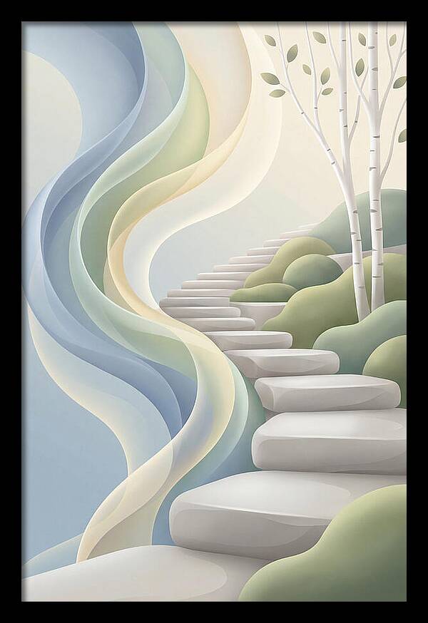 Stone Steps Ascending Garden Slope
