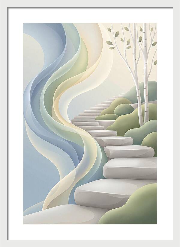 Stone Steps Ascending Garden Slope