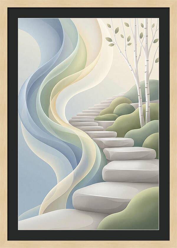Stone Steps Ascending Garden Slope